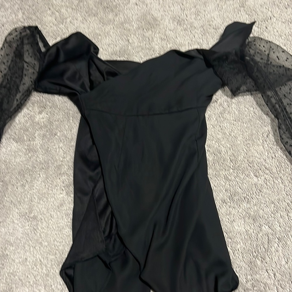 Black dress see through sleeves